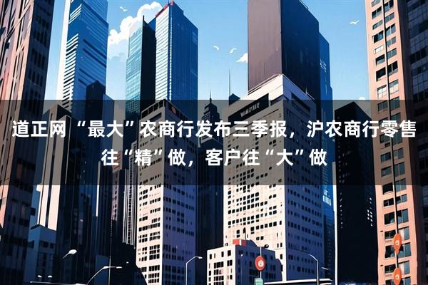 道正网 “最大”农商行发布三季报,沪农商行零售往“精”做,客户往“大”做